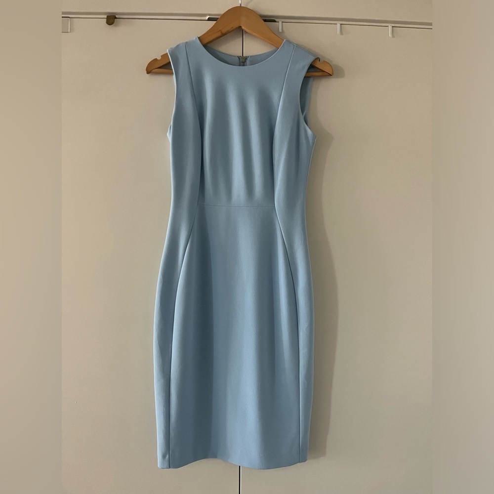 Calvin Klein Blue Sheath Midi Dress